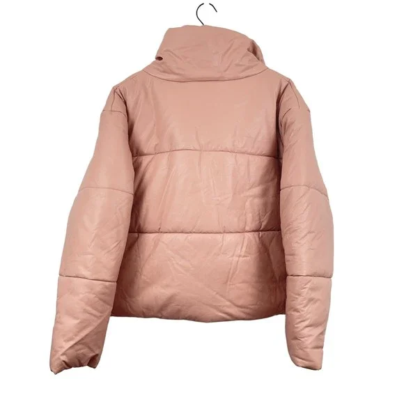 24.NWT Cami NYC Cecilia Vegan Leather Puffer Pink XL Polyurethane Faux Leather - Picture 2 of 12